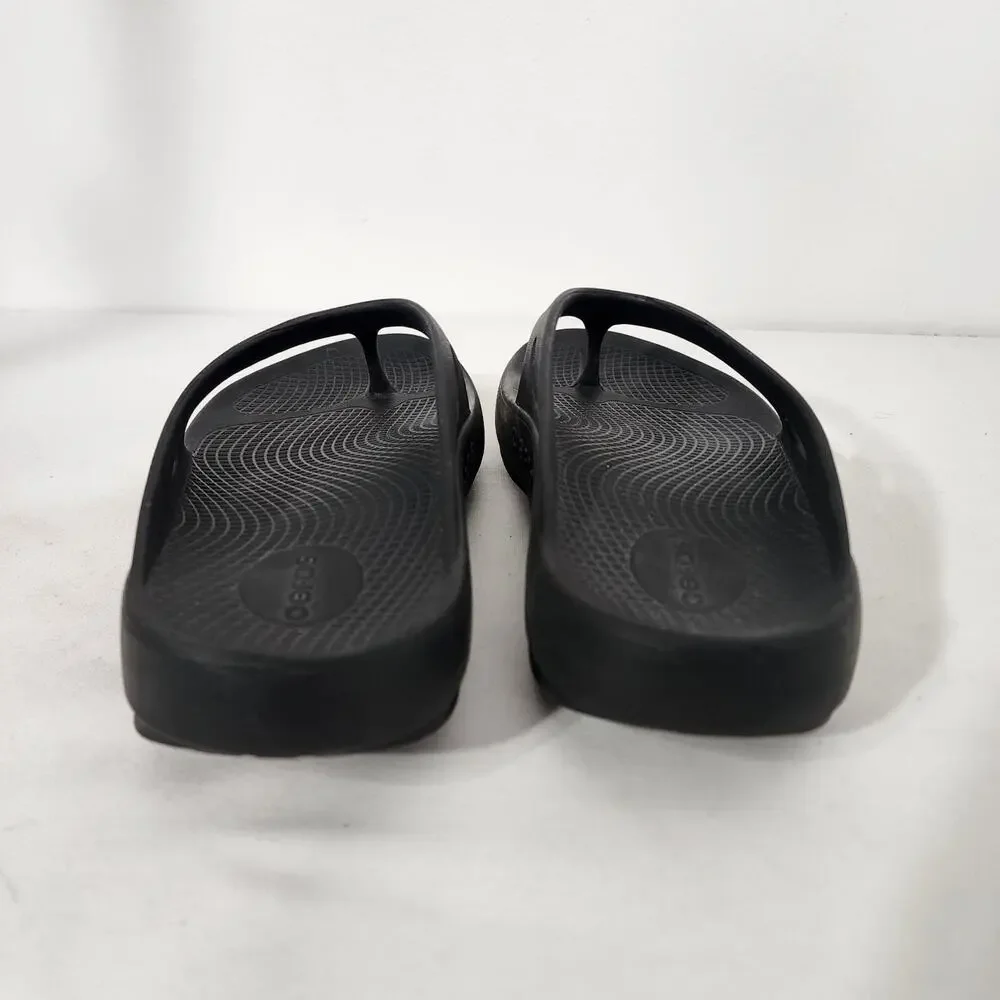 OOFOS OOriginal Unisex Black Sandal Thong Flip Flop Size M7 W9 Slide Logo Casual
